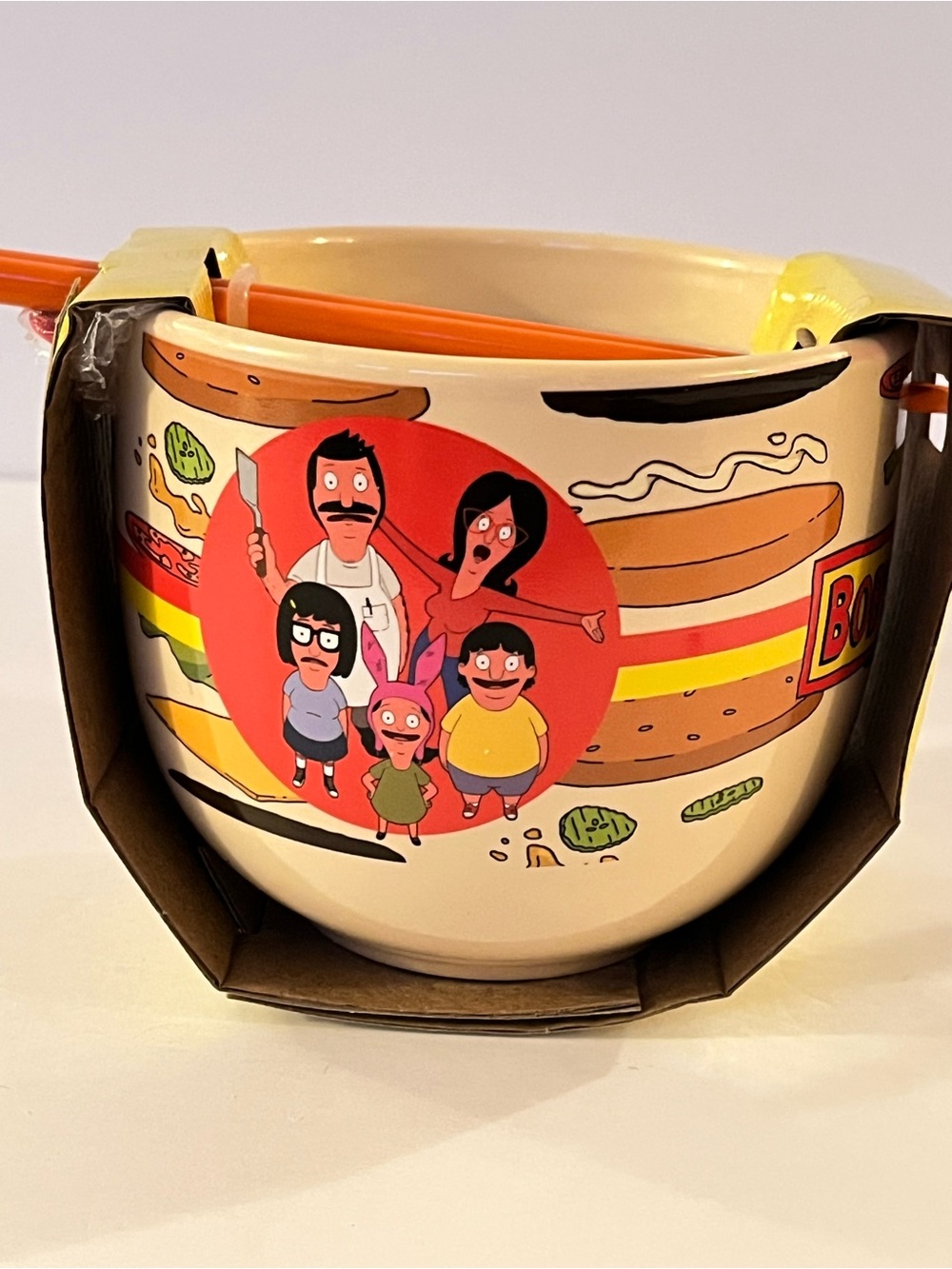 Bob's Burgers Ramen Bowl Set with Chopsticks and Spoon - Picture 8 of 8